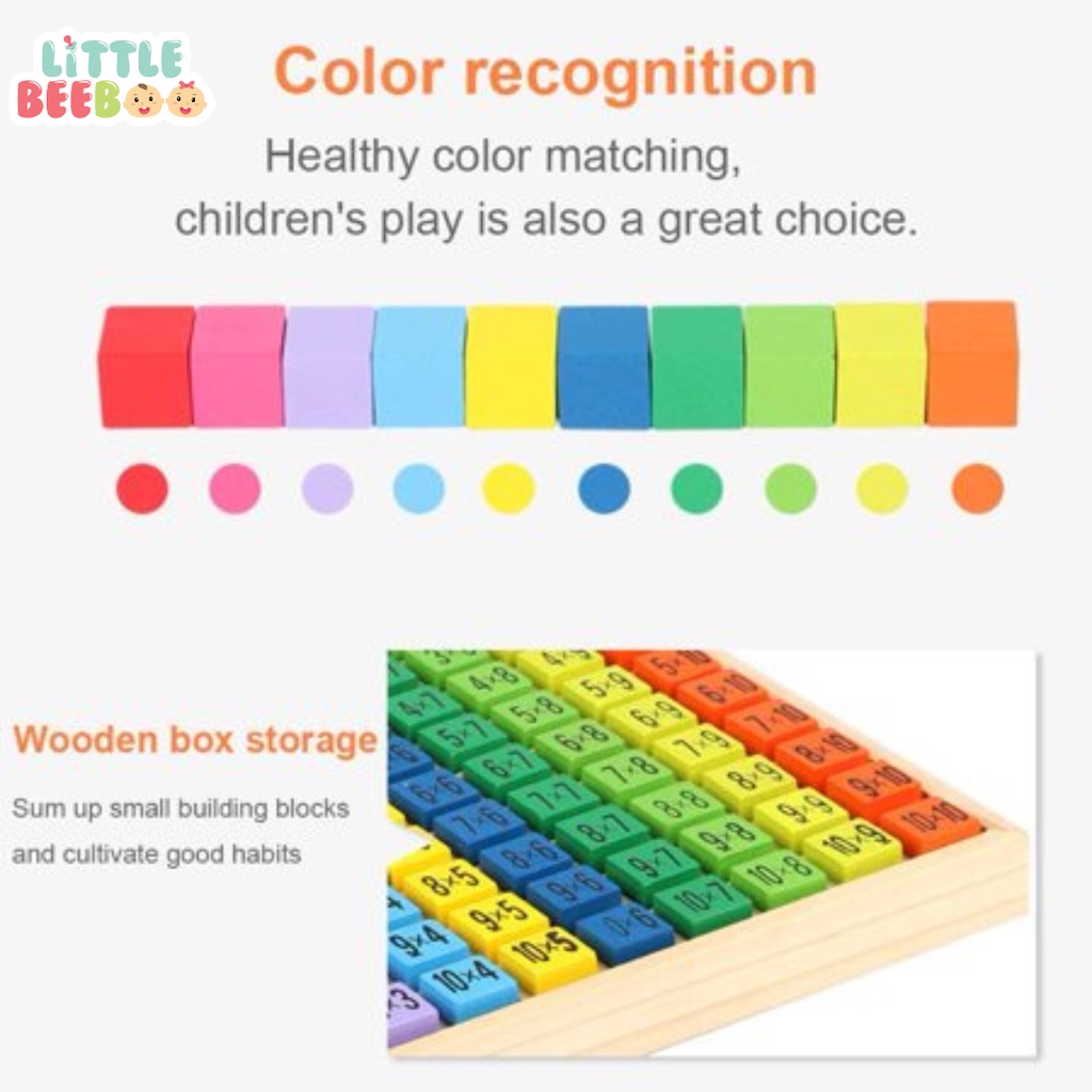 Wooden Colorful Blocks 99 Multiplication Table Math Teaching Aids ...