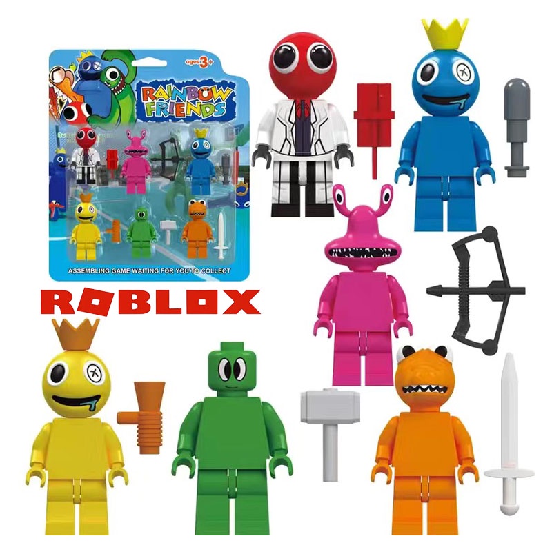6pcs Roblox Game Rainbow Friends Action Figure Blue Red Doll Pvc Toy  Collectible Toys Kids Xmas Gift