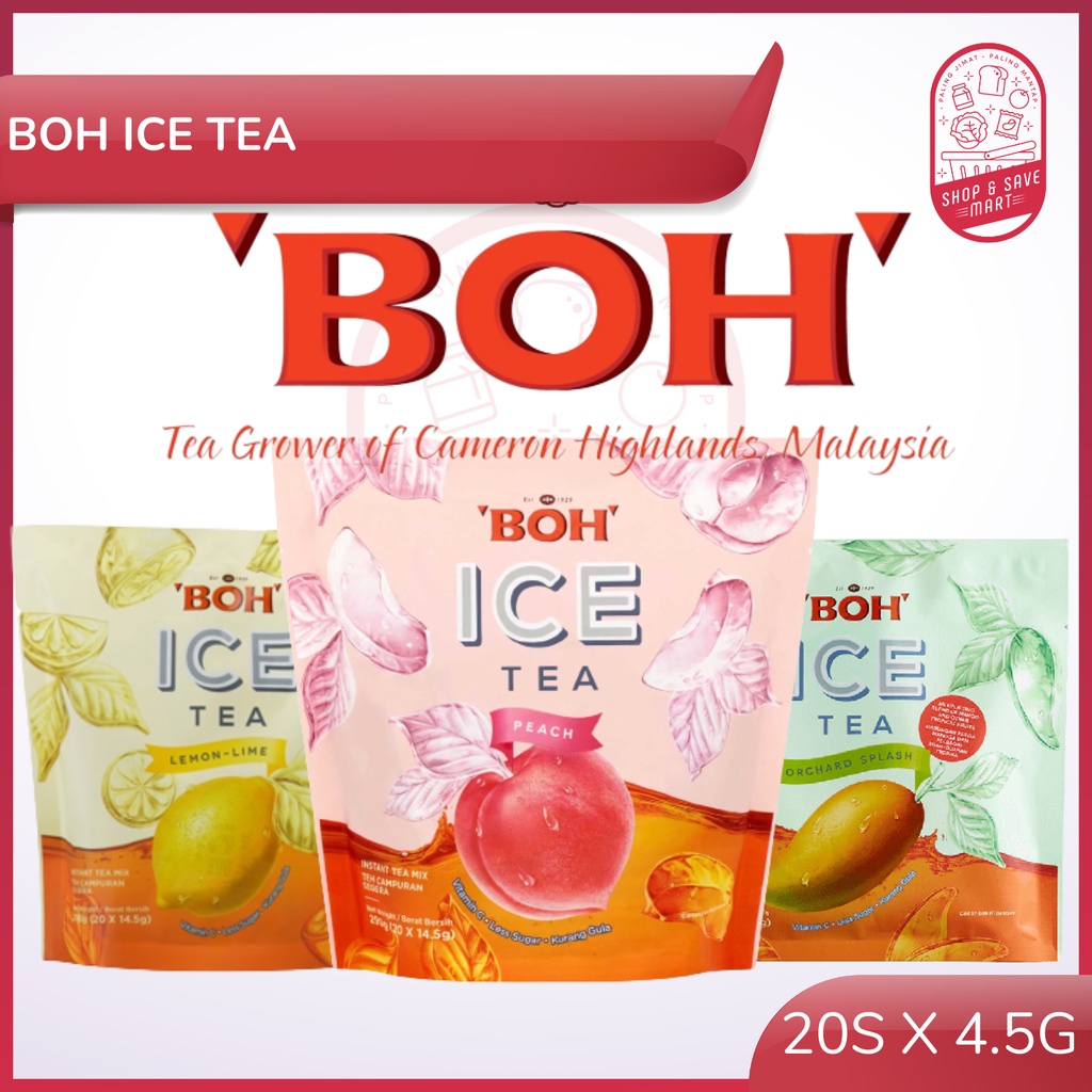 BOH Ice Tea (Sachet) 20s x 4.5g 90g (Flavor Lemon Lime / Orchard