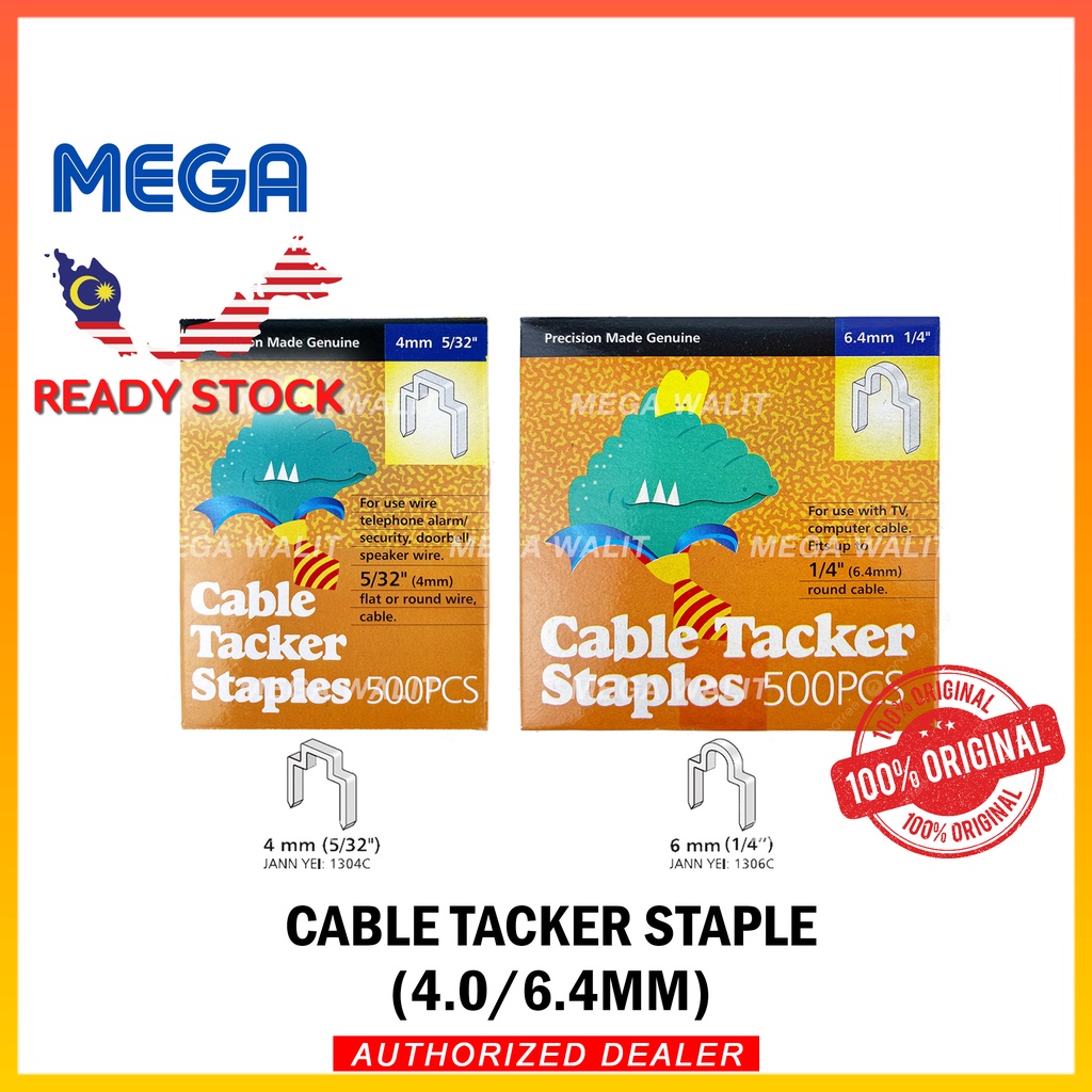 Cable Tacker Staples 4.0mm and 6.4mm | Shopee Malaysia