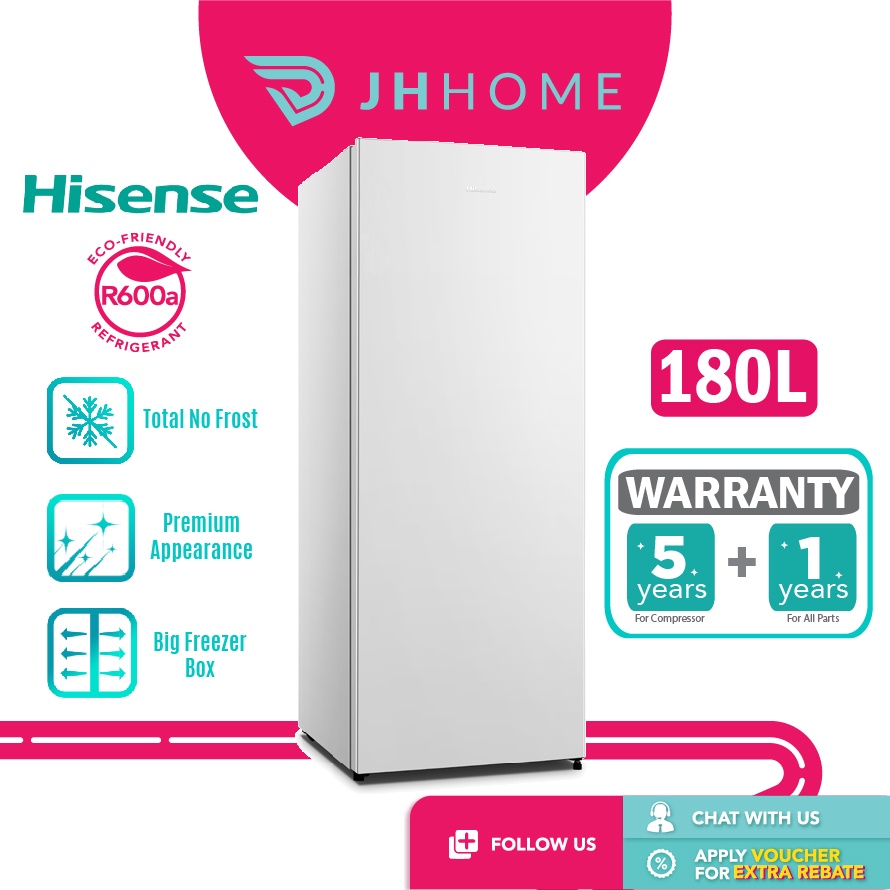 Hisense Upright Freezer (180L) FV188N4AWN/Midea Upright Freezer (188L