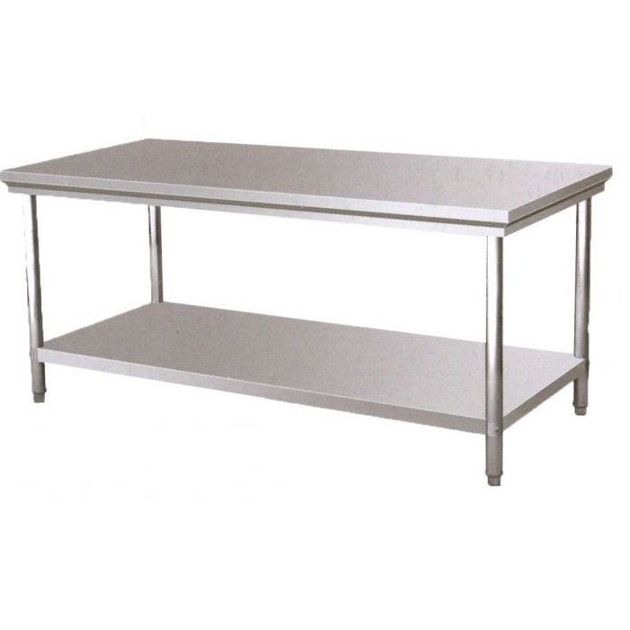2 Tier Stainless Steel Kitchen Working Table Storage Rack Heavy Duty