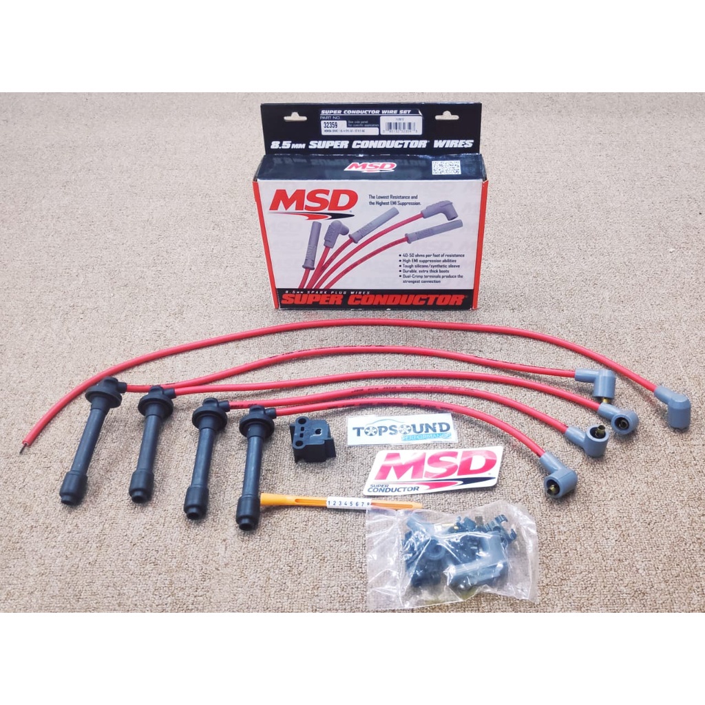 MSD 8.5mm SPARK PLUG WIRES SUPER CONDUCTOR FOR HONDA CIVIC 1.6L 4 ...