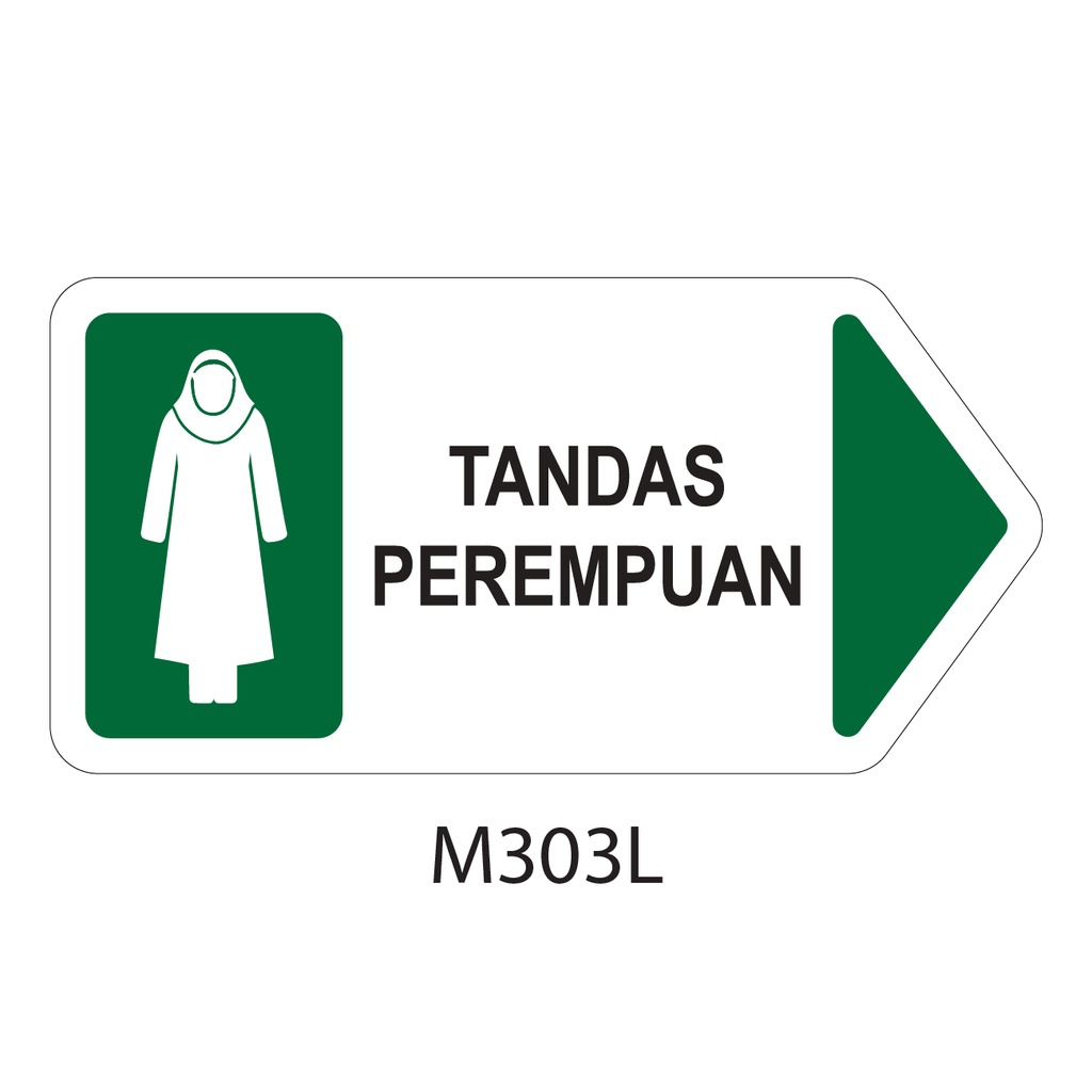 Tandas Lelaki Tandas Perempuan With Arrow Sign Sticker 100x200mm We Accept Custom Make Order 4649