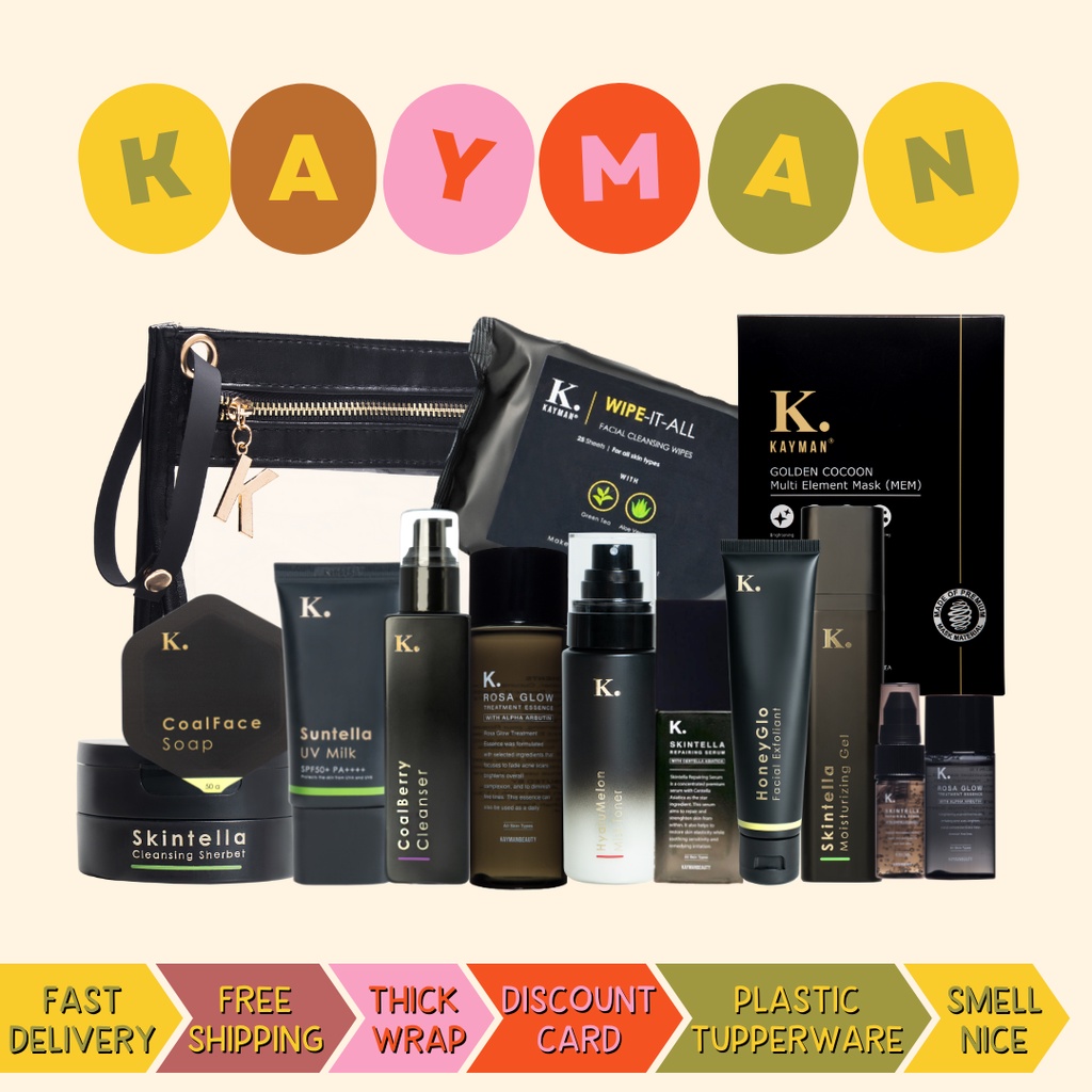 [READY STOCK] KAYMAN BEAUTY Soap, Coalberry Cleanser, Rosa Essence, Serum, Toner, Moisturizer