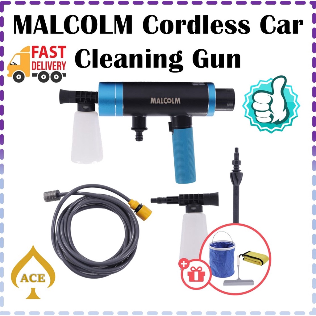 MALCOLM Portable Cordless Car Cleaning Gun Wireless Car Wash Floor