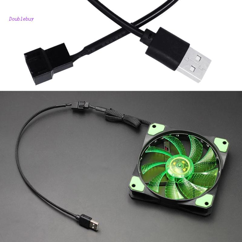 Doublebuy USB to 4Pin Fan Cable USB to CPU Fan Adapter Cord for Laptop Notebook Fans 5V Power