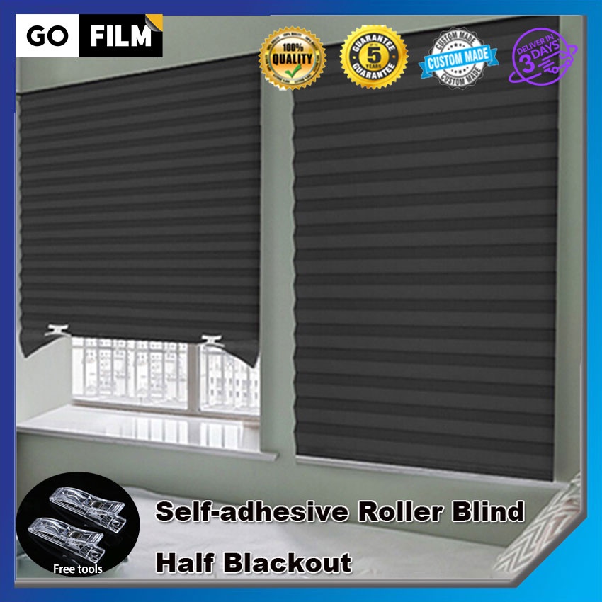 [MY Delivery]Selfadhesive Pleated Blinds Shades to Protect The Sun