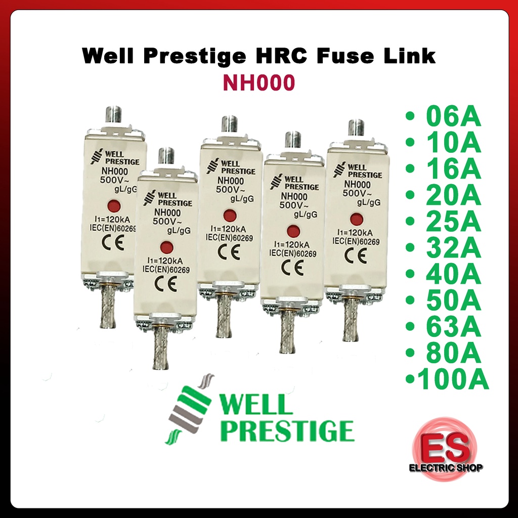 Well Prestige ( WP Fuse ) TNB Fuse LV HRC Fuse Link, gL/gG, AC500V