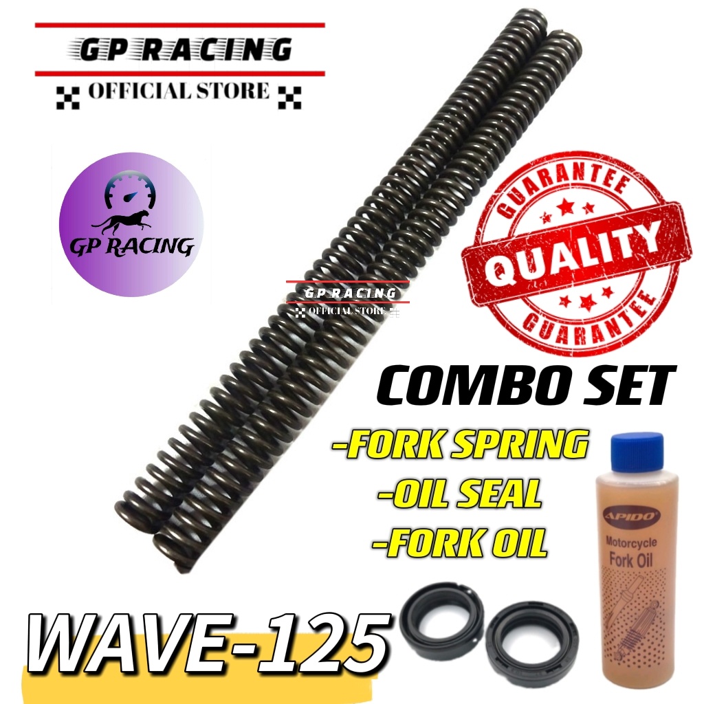FORK SPRING WAVE125 with FORK OIL, OIL SEAL COMBO SET WAVE-125 WAVE 125 ...