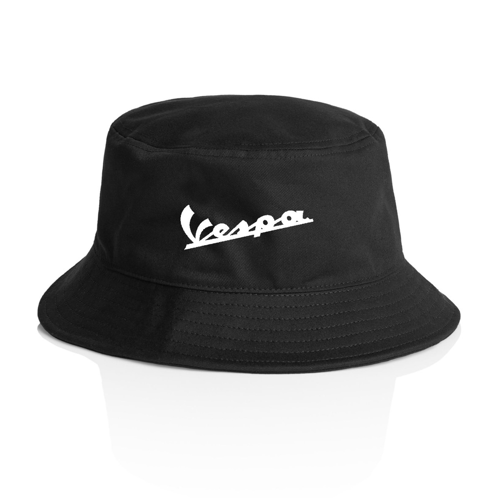 HITAM Men's Black Bucket Hat Vespa Logo | Shopee Malaysia