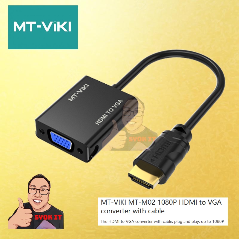 1080P HDMI to VGA converter with cable Shopee Malaysia