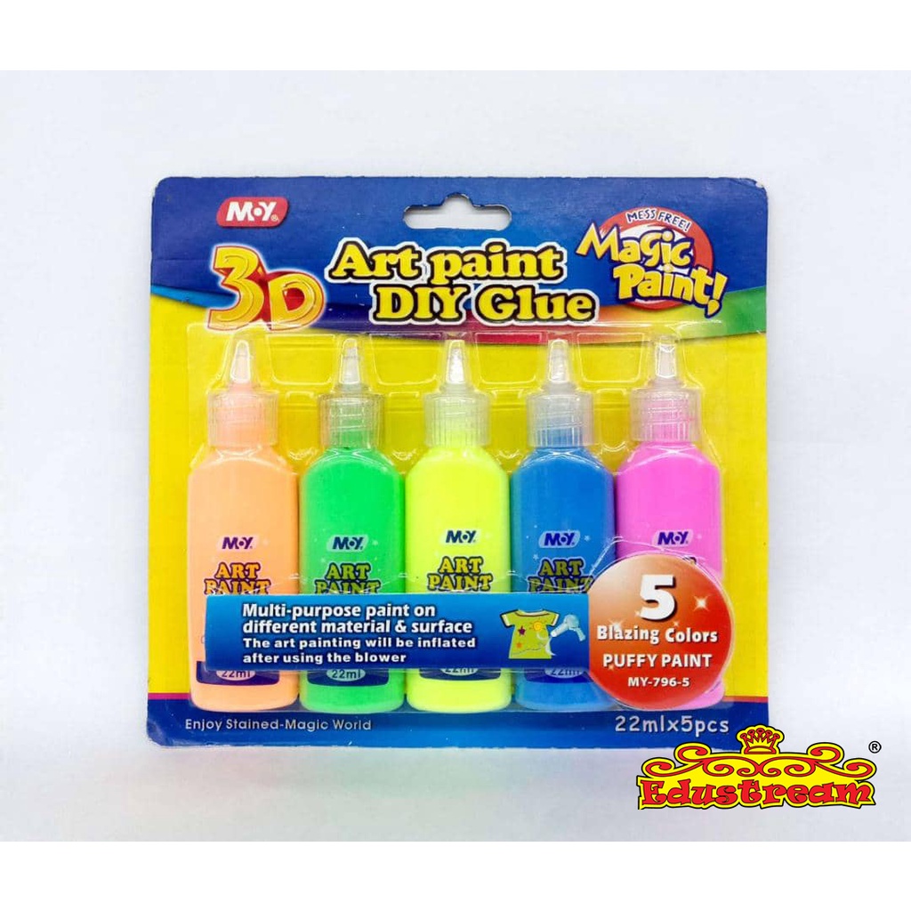 READY STOCK!! 3D Art Paint DIY Glue 22ML ( 5'S Mix Colours ) | Shopee ...