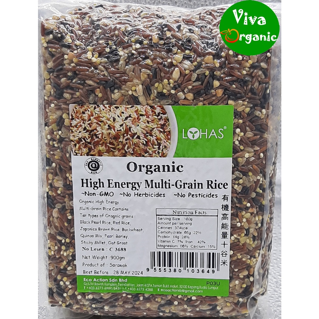 Lohas Organic High Energy Multi-Grain Rice 有机高能量十谷米 900gm | Shopee Malaysia
