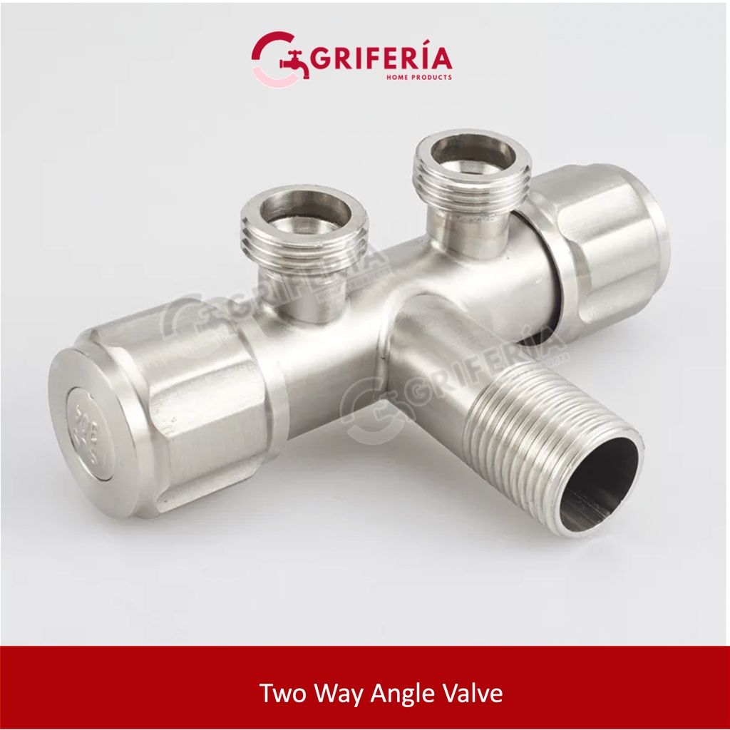 Sus304 Stainless Steel Two Way Angle Valve One In Two Out Valve 2 Way Tap 2 Way Faucet Two Way 7997