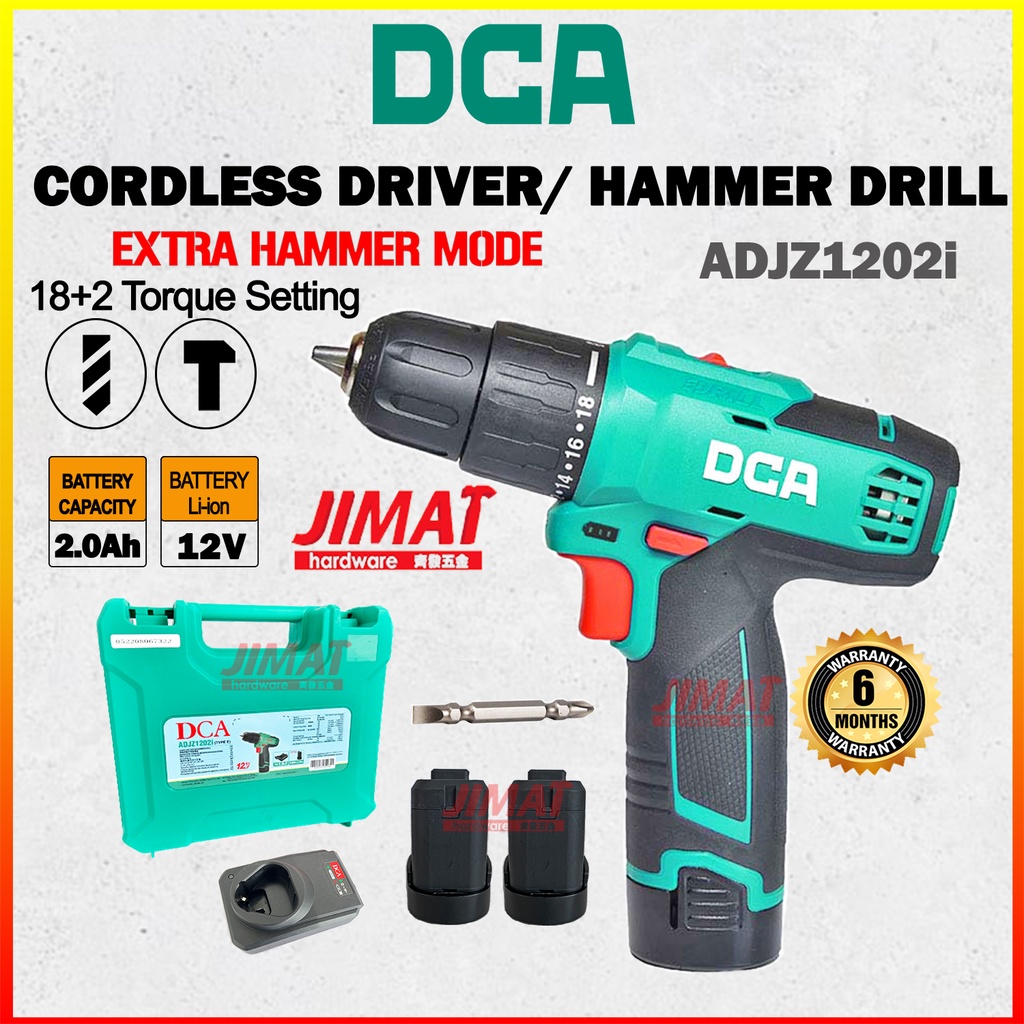 12v DCA Cordless Impact Hammer Drill Adjz1202i Battery Drill Cordless