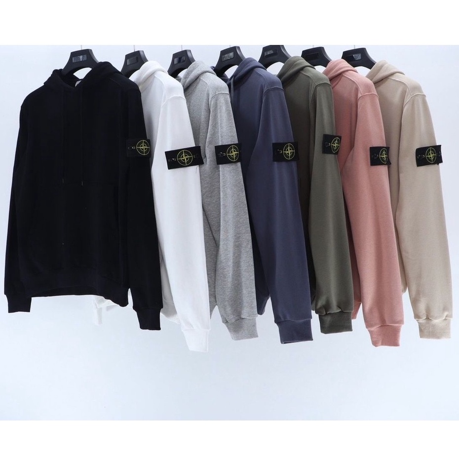 Hot Sale 8 Colors Hoodie Stone island Cotton Unisex Classic Basic Section Solid Color Casual Hoodie Sweatshirt Men Shopee Malaysia