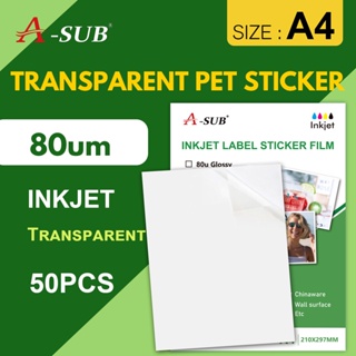 A-SUB Waterproof Glossy Vinyl Sticker Paper for Inkjet Printer 25 Sheet, A-SUB