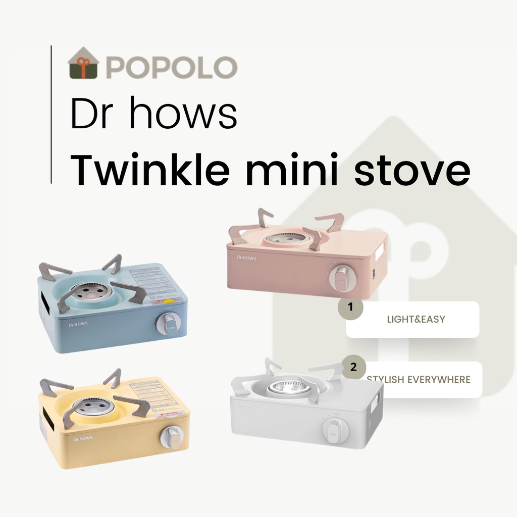 Ready Stock【dr Hows】twinkle Mini Stove Korea Portable Butane Gas Stove Outdoor Camping Grill 