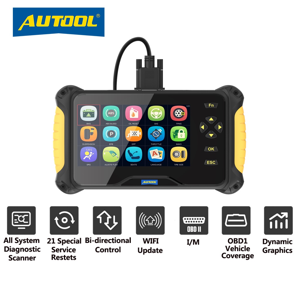 AUTOOL 3 Years Warranty CS606 Scanner Kereta Full System Diagnostic Tool Launch Scanner Car