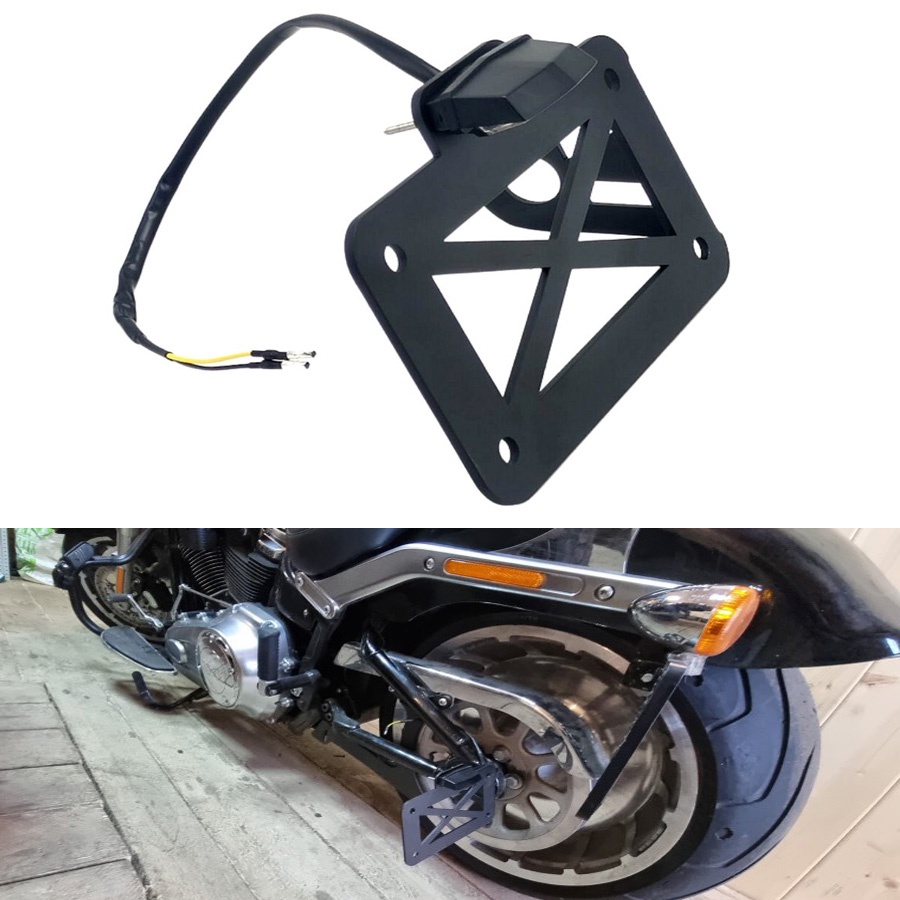 Motorcycle License Plate Bracket Side Mount Number Plate Holder Round