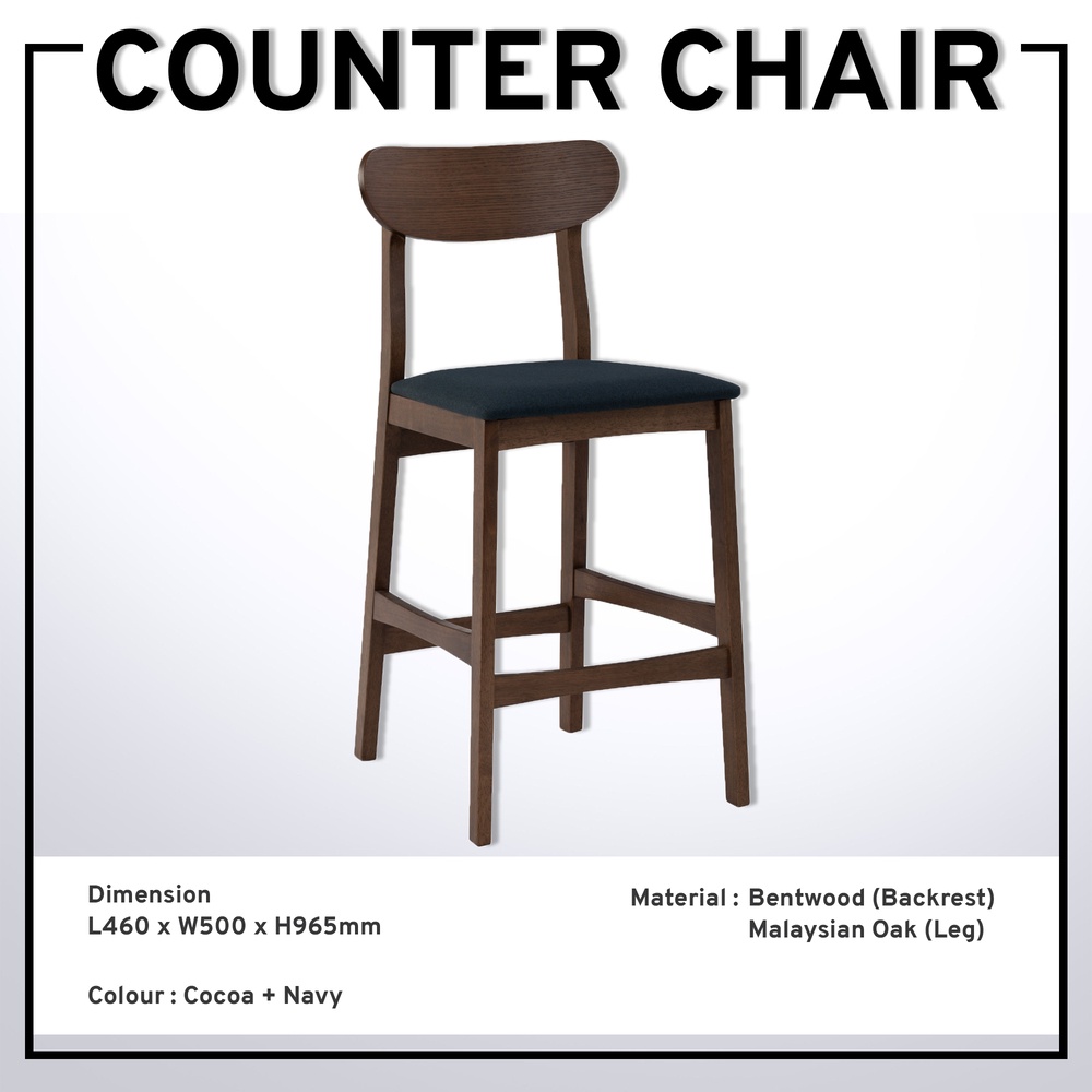 2 Units Counter Chair Dining Chair Bar Stool Chair | Shopee Malaysia