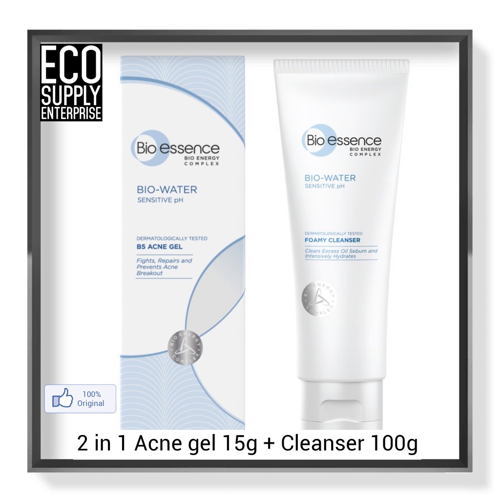 Bio Essence Bio-water Vitamin B5 Acne Gel 15g + Foamy Cleanser 100g ...