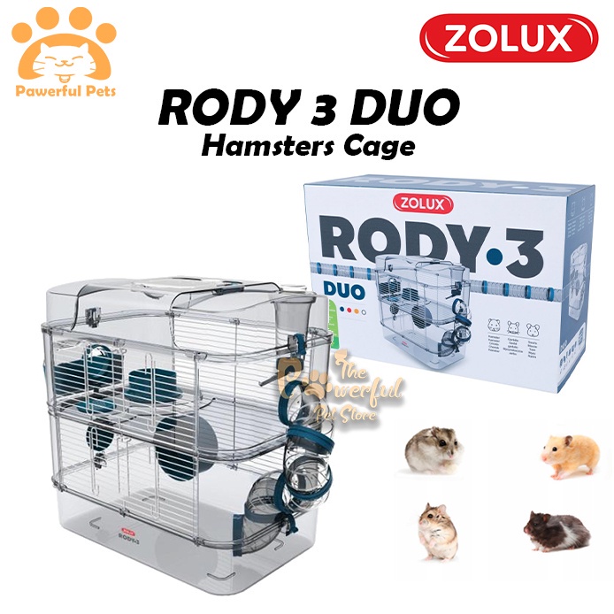 Zolux Rody 3 Duo Hamster Cages Hamsters Small Animal Gerbil Gerbille