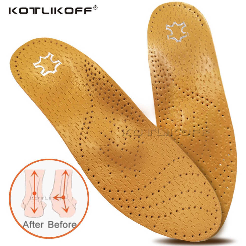Unisex Premium Leather Orthotic insole for Flat foot Shoe Insoles High