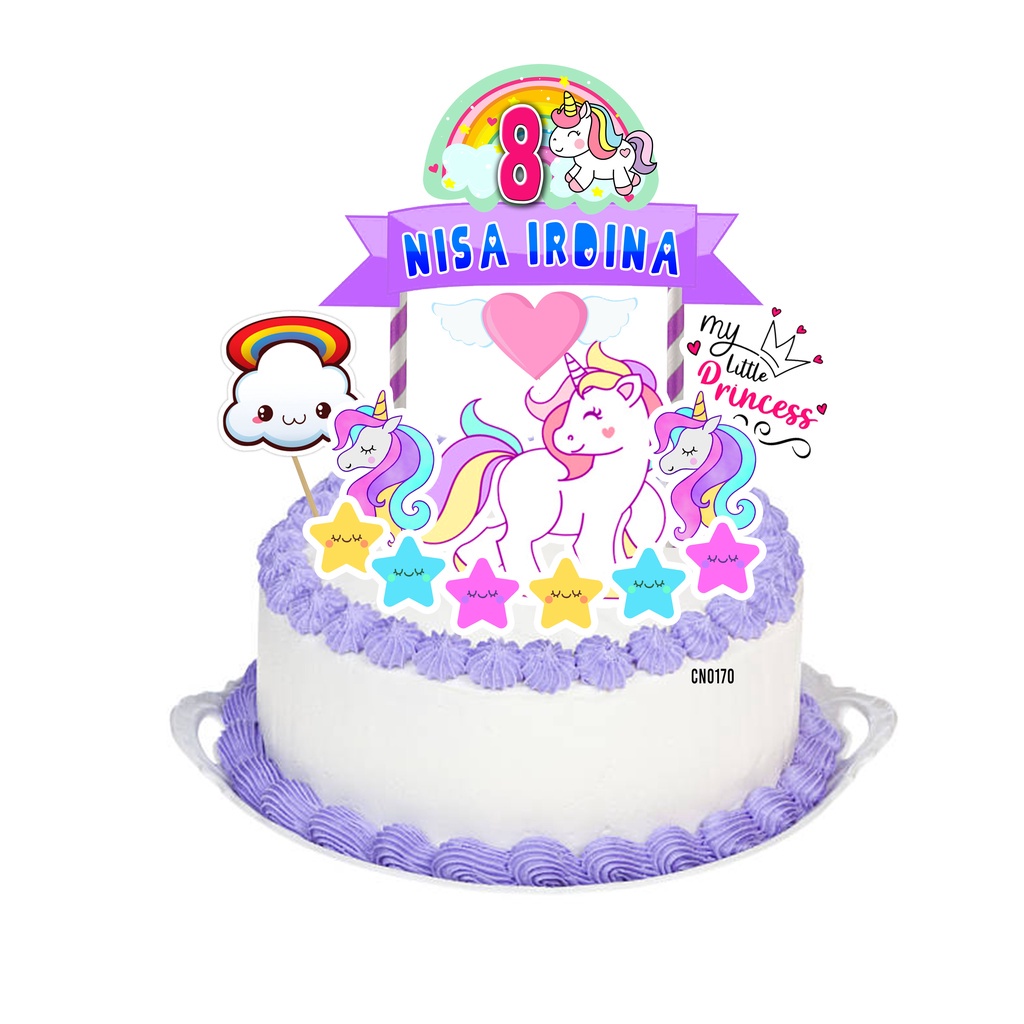 Unicorn Rainbow Birthday Party Decorations - Custom Name Banner