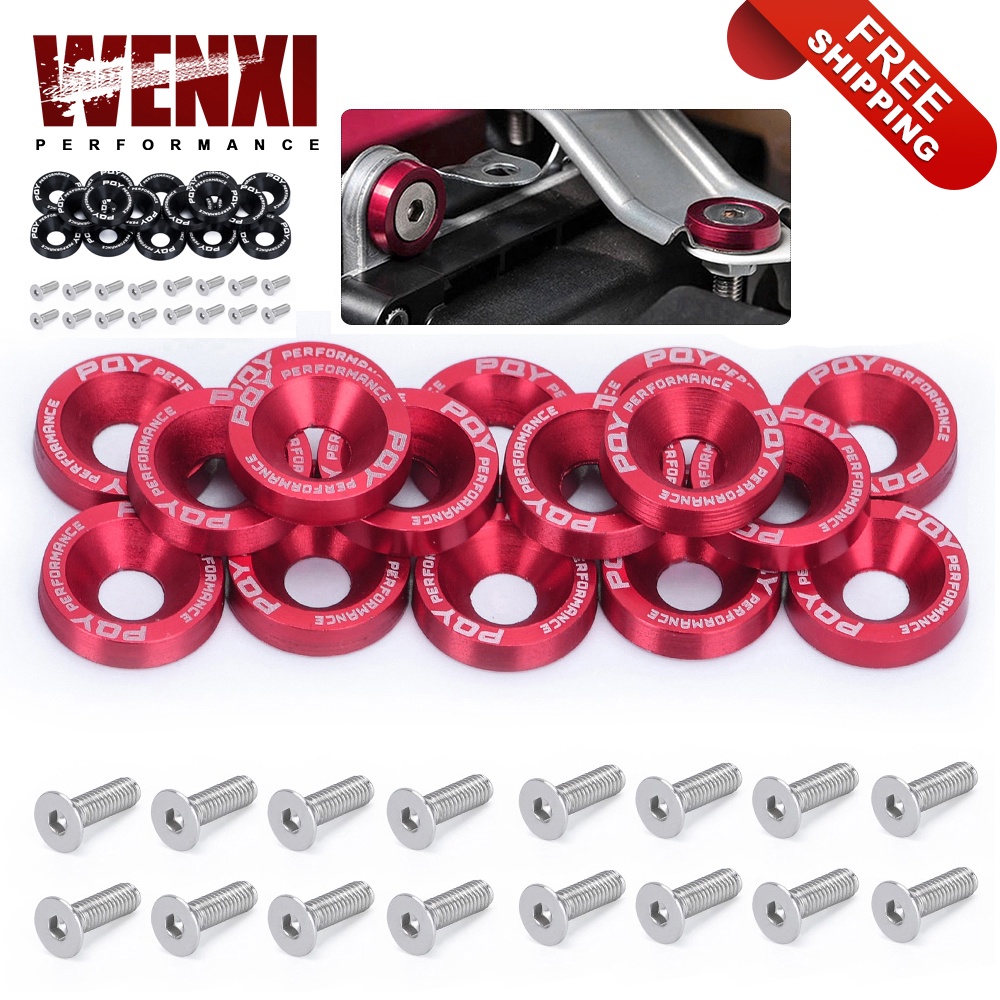 16PCS M6 Car Modified Hex Fasteners Fender Washer Bumper Engine Concave ...