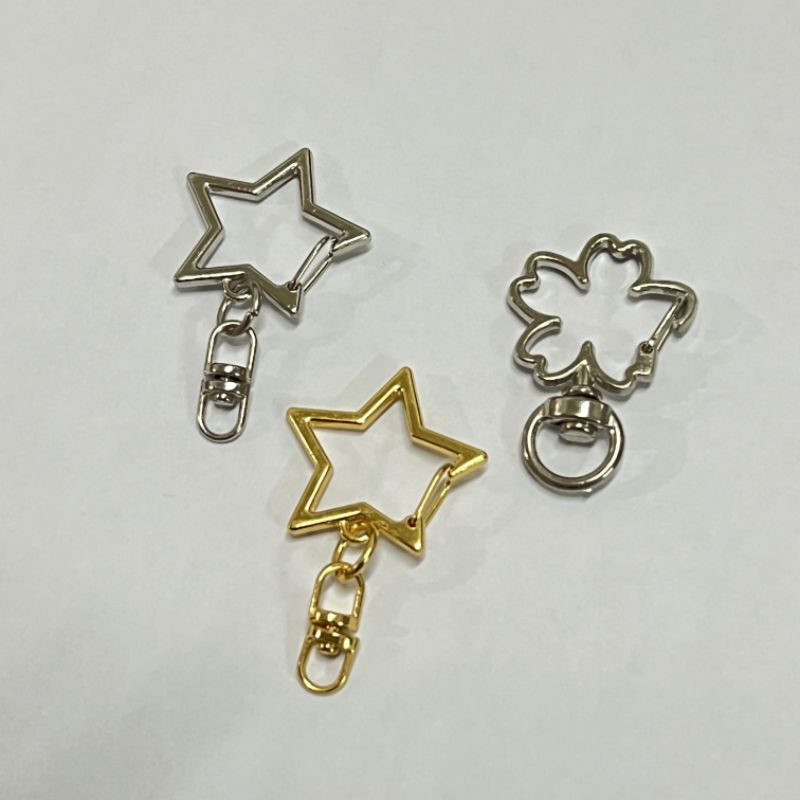 [READY STOCK] Clasp for Keychains Star Clasp Flower Sakura Clasp Gold