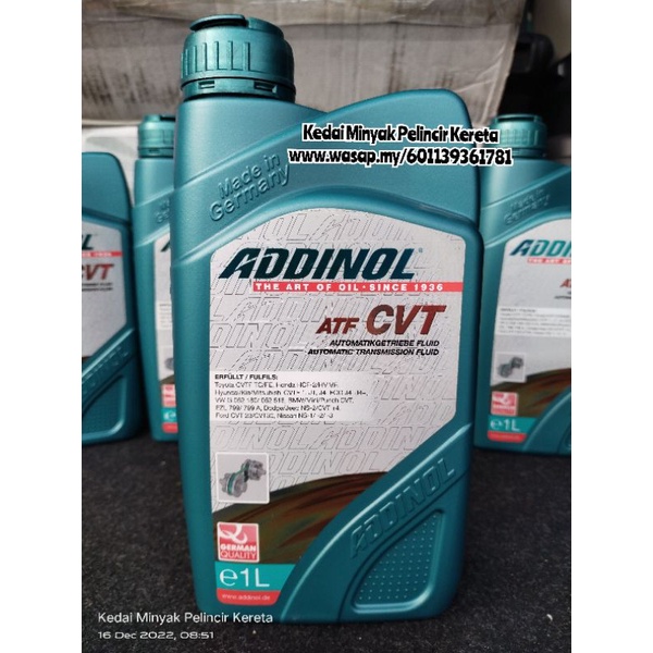 [ADDINOL] Fully Synthetic ATF CVT (1L) | Shopee Malaysia