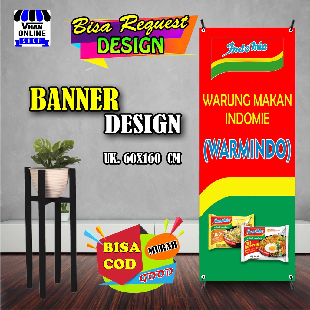 Indomie Food Stall Banner Banner Banner, Warmindo Standing Cool Simple ...