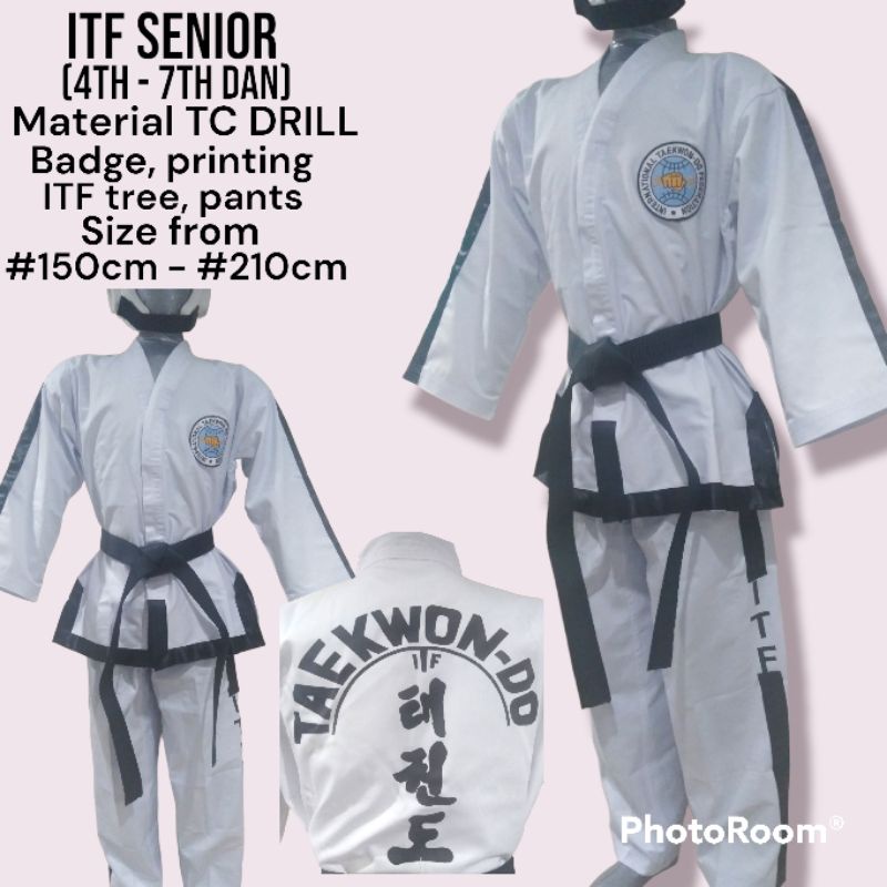 ITF SENIOR UNIFORM BLACK BELT 4TH 7TH DAN STING MARTIAL ARTS Shopee Malaysia