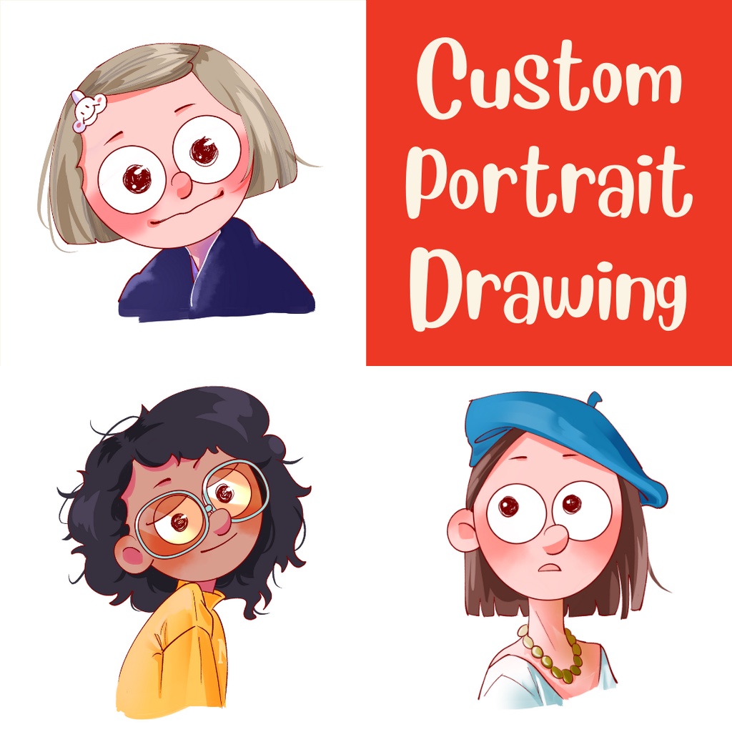 Custom Portrait Drawing (Art Commission) | Shopee Malaysia