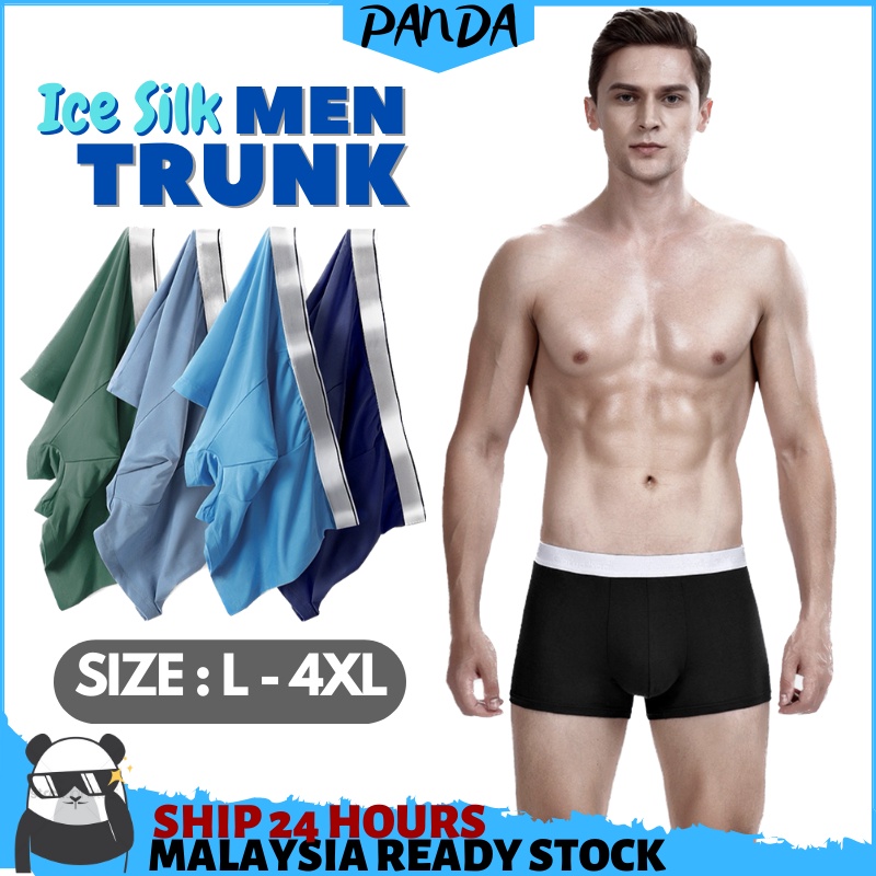 Uw09 Pandashop Ice Silk Seamless Breathable Men Underwear Trunk Seluar