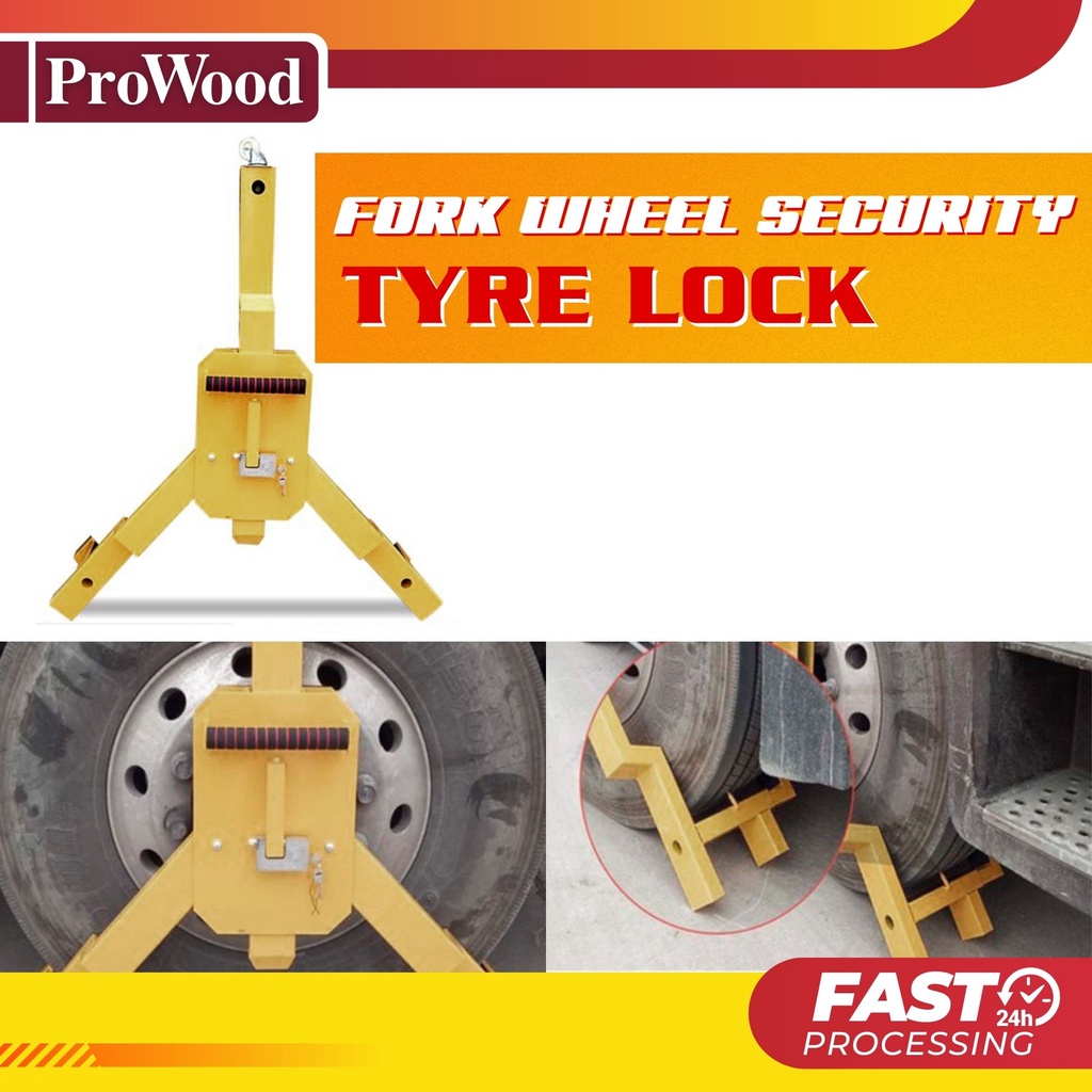3 Fork Wheel Security Tyre Lock Clamp Car Truck Lorry ATV RV Anti-Theft ...