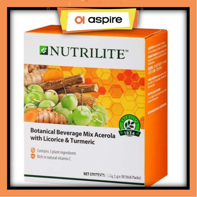 Amway Nutrilite Botanical Beverage Mix Acerola Cherry With Licorice & Turmeric Shopee Malaysia