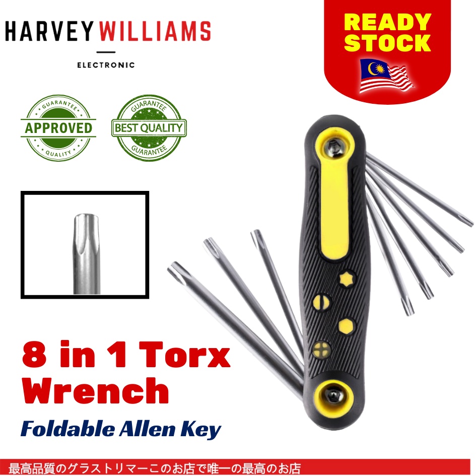 HARVEY WILLIAMS 8pcs Foldable Hexagon Allen Key Set Kunci Allen ...