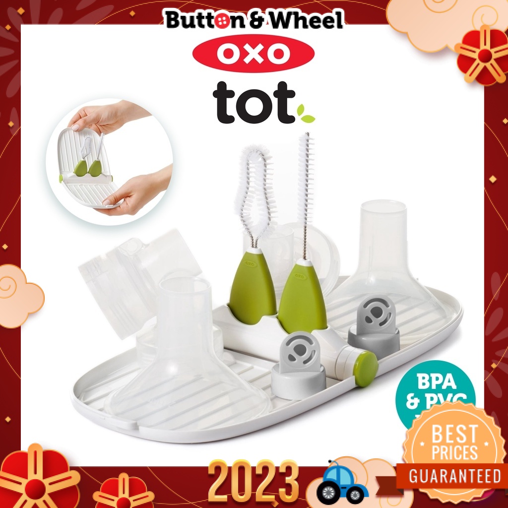 OXO Tot Breast Pump Parts Drying Rack with Detail Brushes Shopee Malaysia