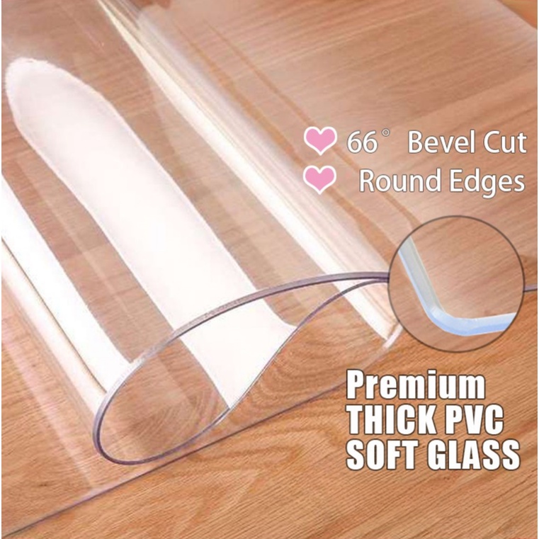 Thick Plastic Clear Table Cover Lapik Meja Plastik Transparent ...