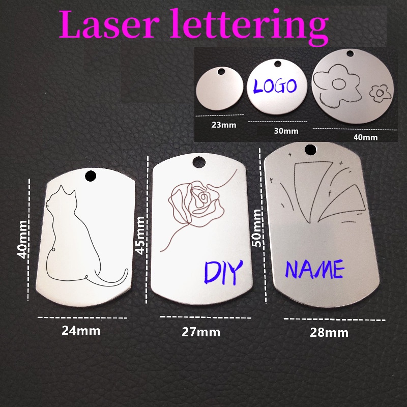 Stainless steel pendant laser lettering DIY number plate material ...