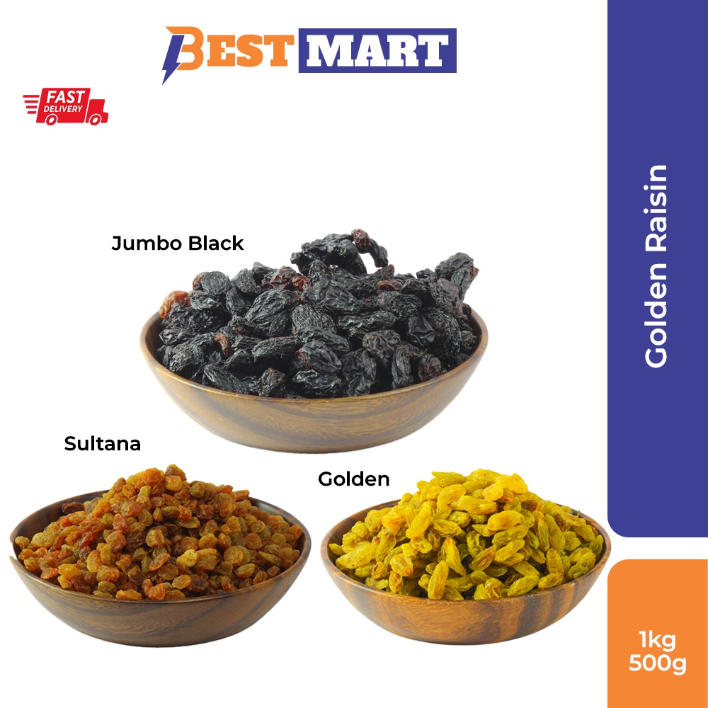 Kismiss Raisin Sultana High Quality Green / Black / Brown (250g/500g ...