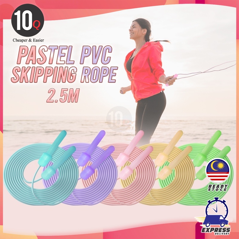 10Q Pastel PVC Jump Rope 2.5m | Macaron Skipping Rope for Kids & Adults ...