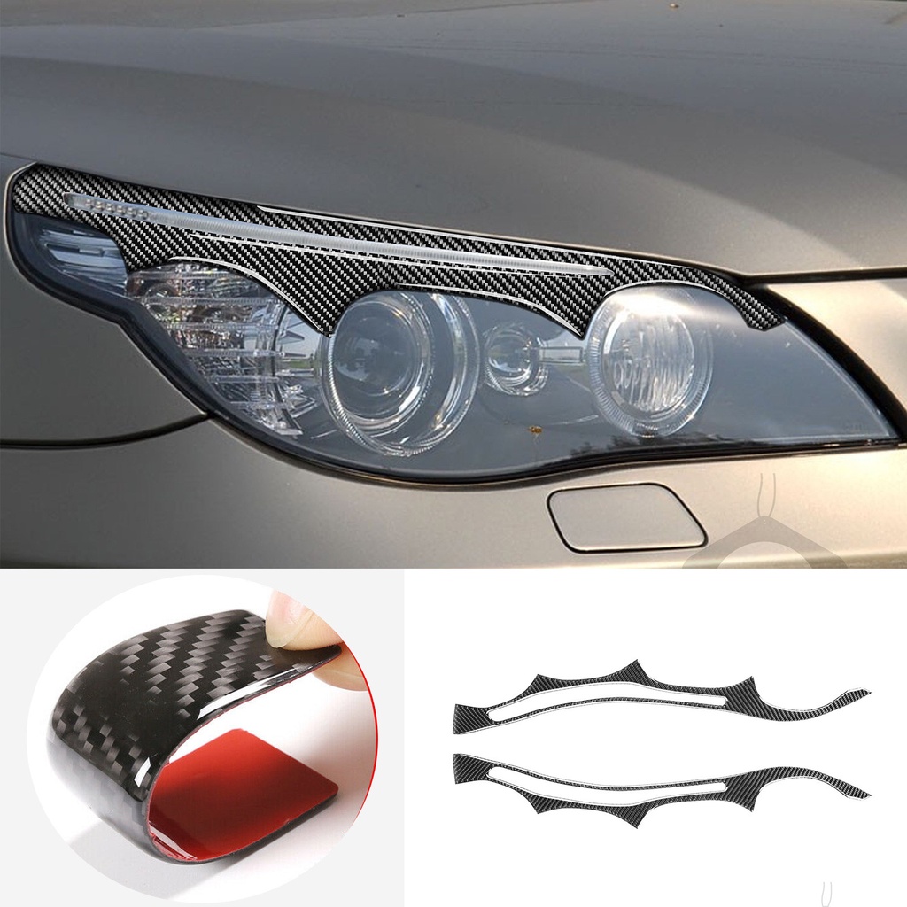 Carbon Fiber Car Headlight Eyebrows Eyelids Front Headlamp Eyebrows