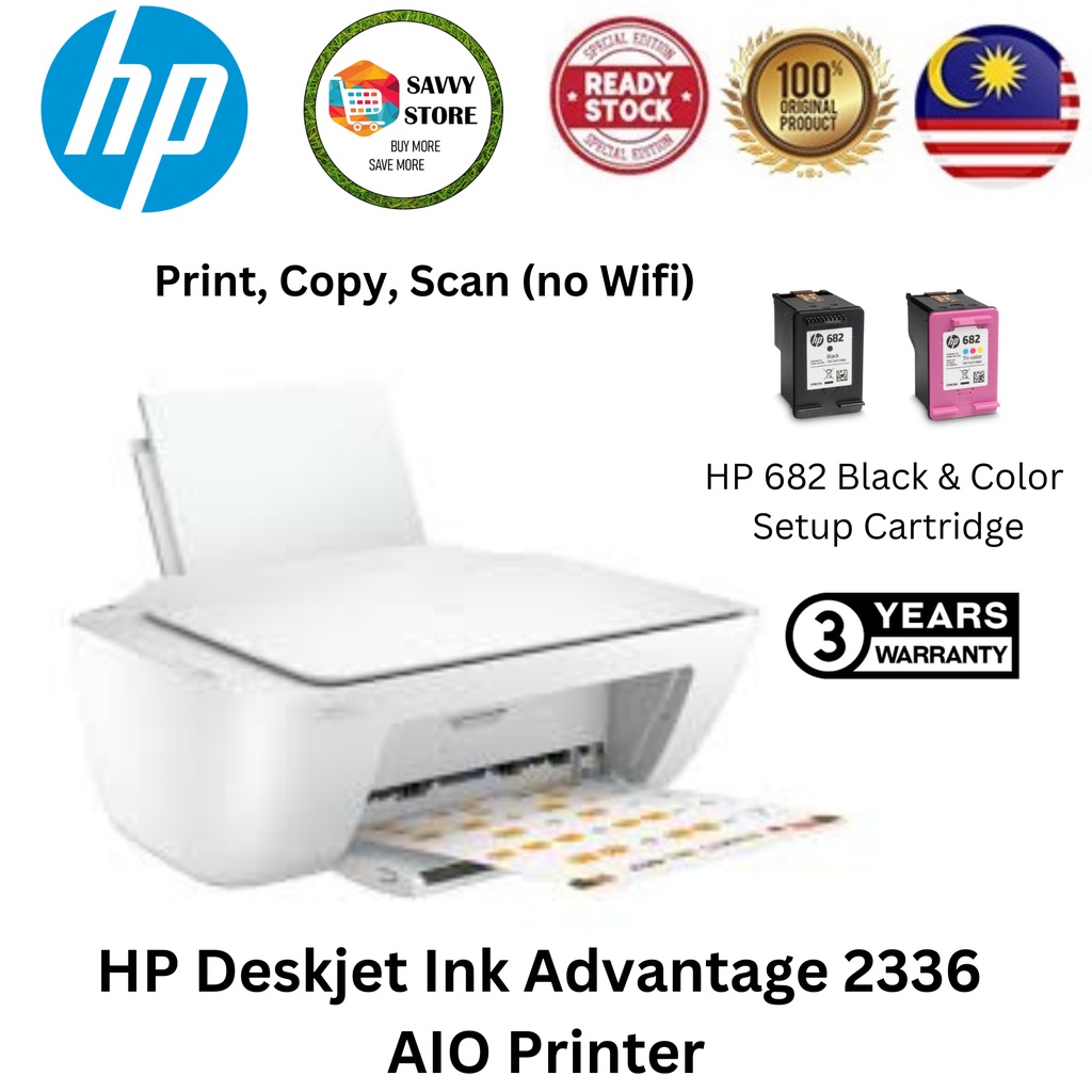 HP DeskJet Ink Advantage 2336 All-in-One Color Printer with HP 682 ...