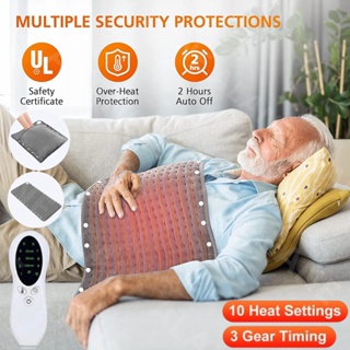 Hailicare Electric Heating Pad Washable Blanket Body Heated Mat Winter Warmer Cushion with 3 Gear Timing (CE) - UK Plug