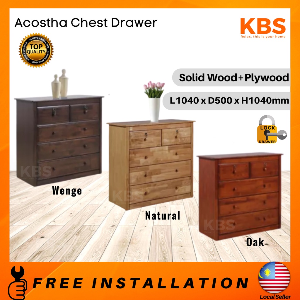 (FREE Installation+Shipping) KBS Acostha 5 Chest Drawer with locks ...