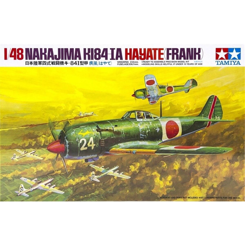 Tamiya 61013 1/48 Scale Aircraft Model Kit WWII Nakajima Ki-84-IA ...